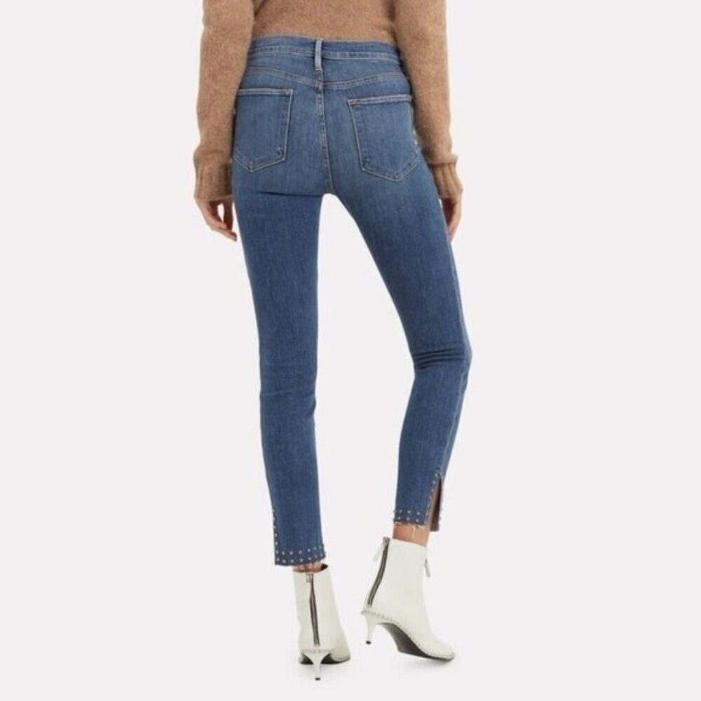 FRAME Le High Skinny Jeans Hazelwood Studded Ankle 24 #A1278 - Picture 6 of 11